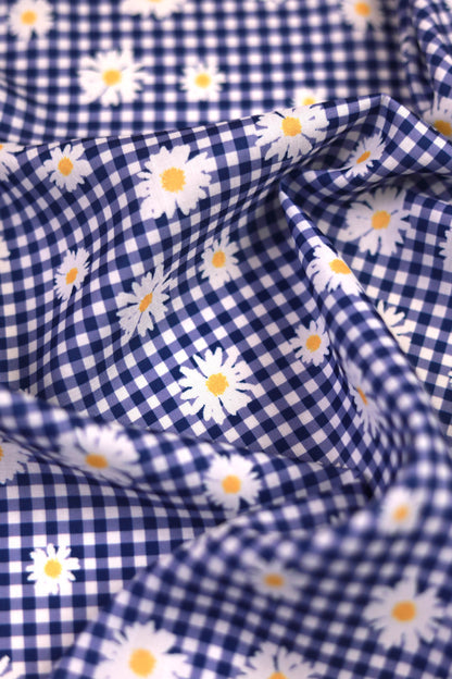 Summer Daisy Veil Muslin Printed Fabric
