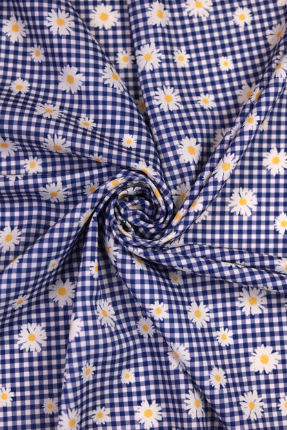 Summer Daisy Veil Muslin Printed Fabric
