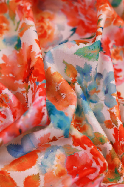 Serenade of Petals Muslin Printed Fabric