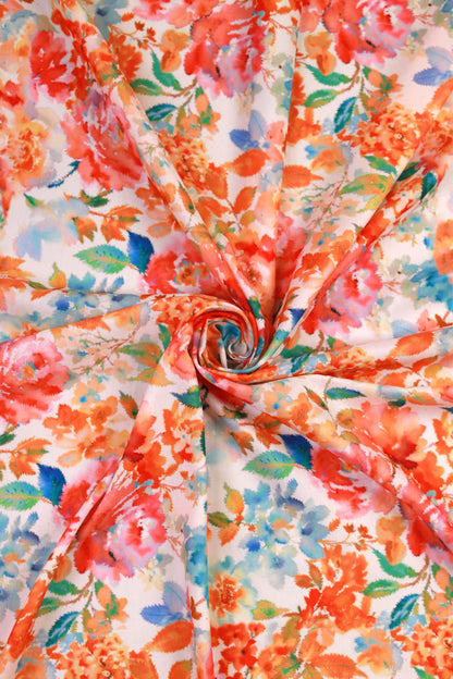 Serenade of Petals Muslin Printed Fabric