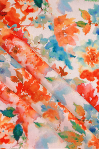 Serenade of Petals Muslin Printed Fabric