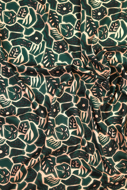 Emerald Leaf Unstitched Fabric Combo