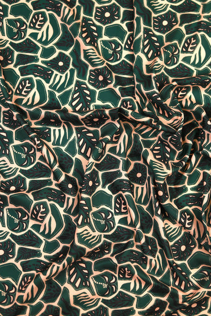 Leaf Whisper Muslin Printed Fabric