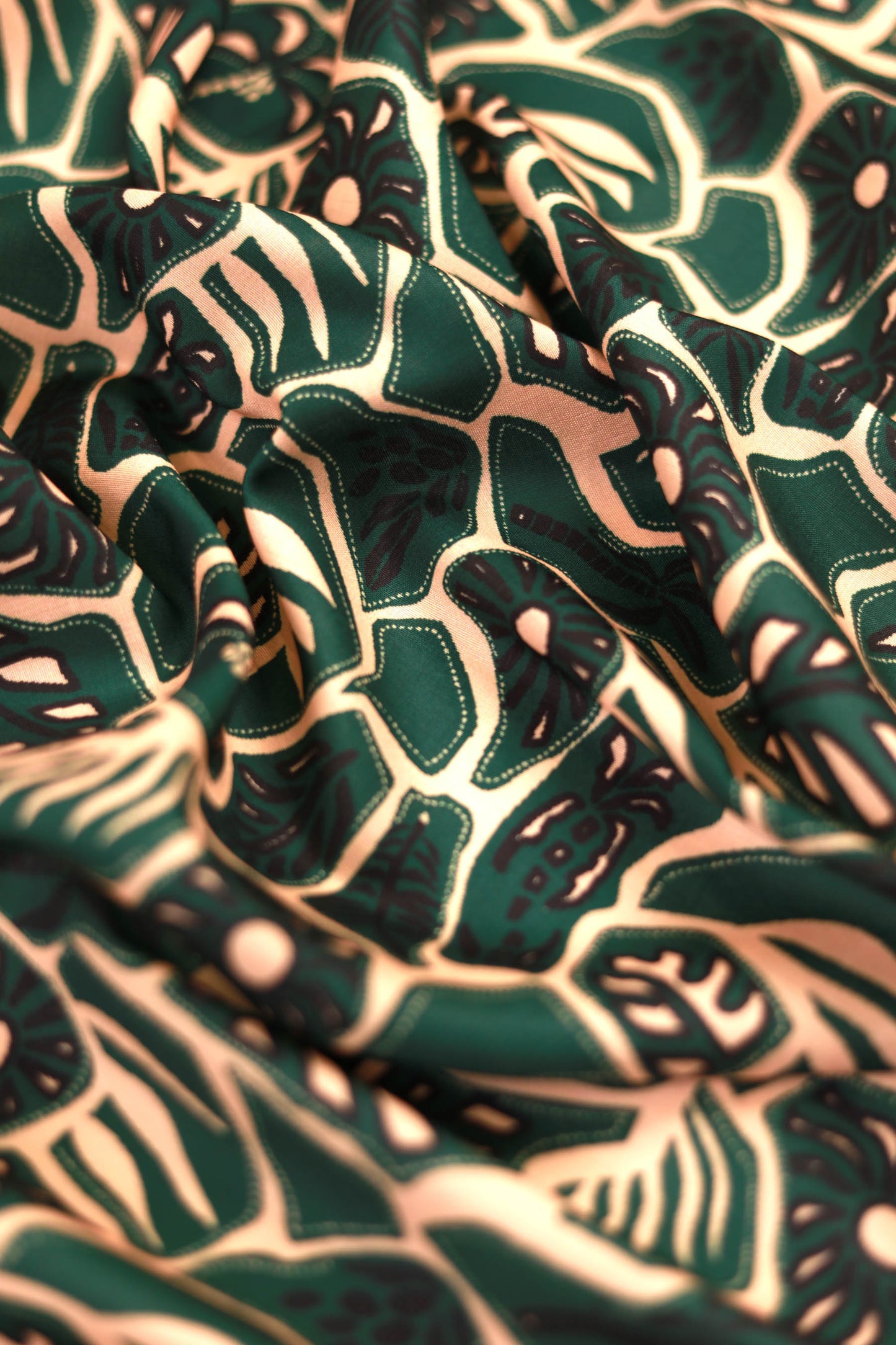 Leaf Whisper Muslin Printed Fabric