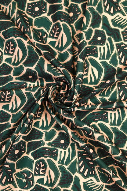 Emerald Leaf Unstitched Fabric Combo