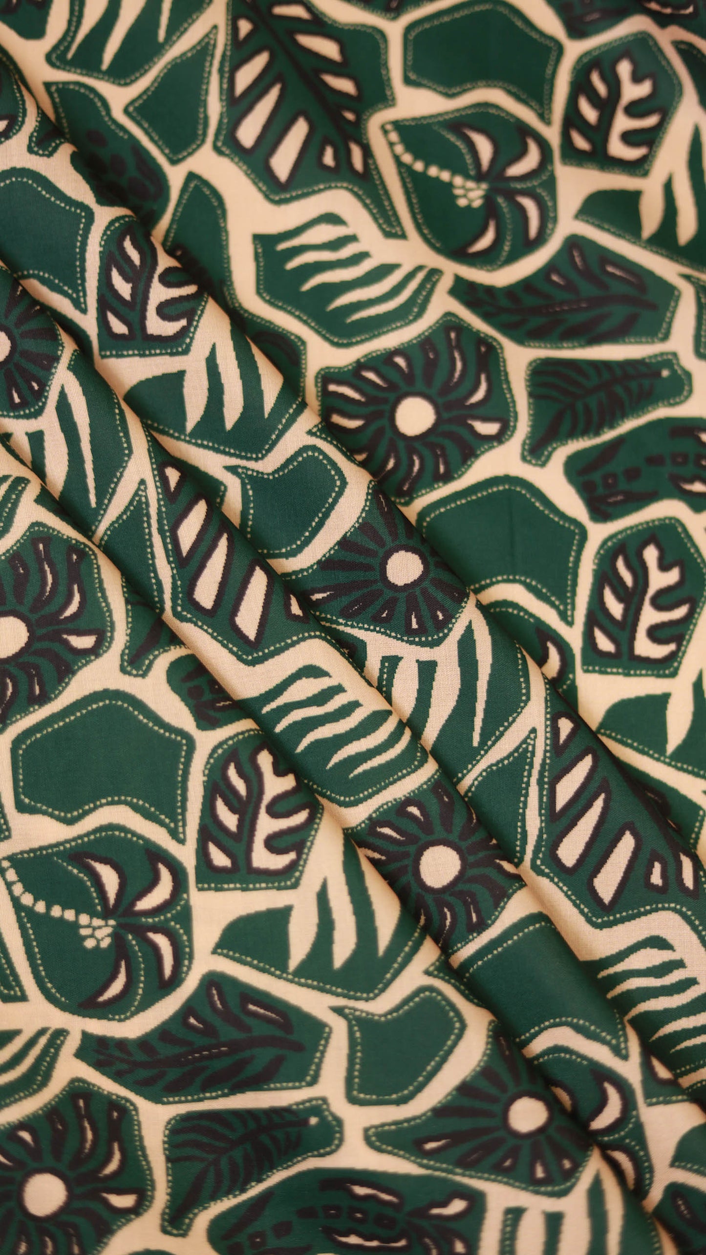 Leaf Whisper Muslin Printed Fabric