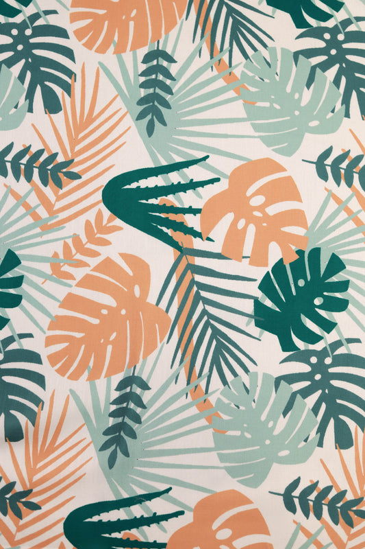 Coral Grove Muslin Printed Fabric