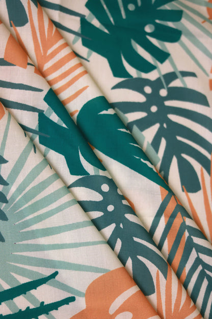Coral Grove Muslin Printed Fabric