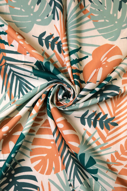 Coral Grove Muslin Printed Fabric
