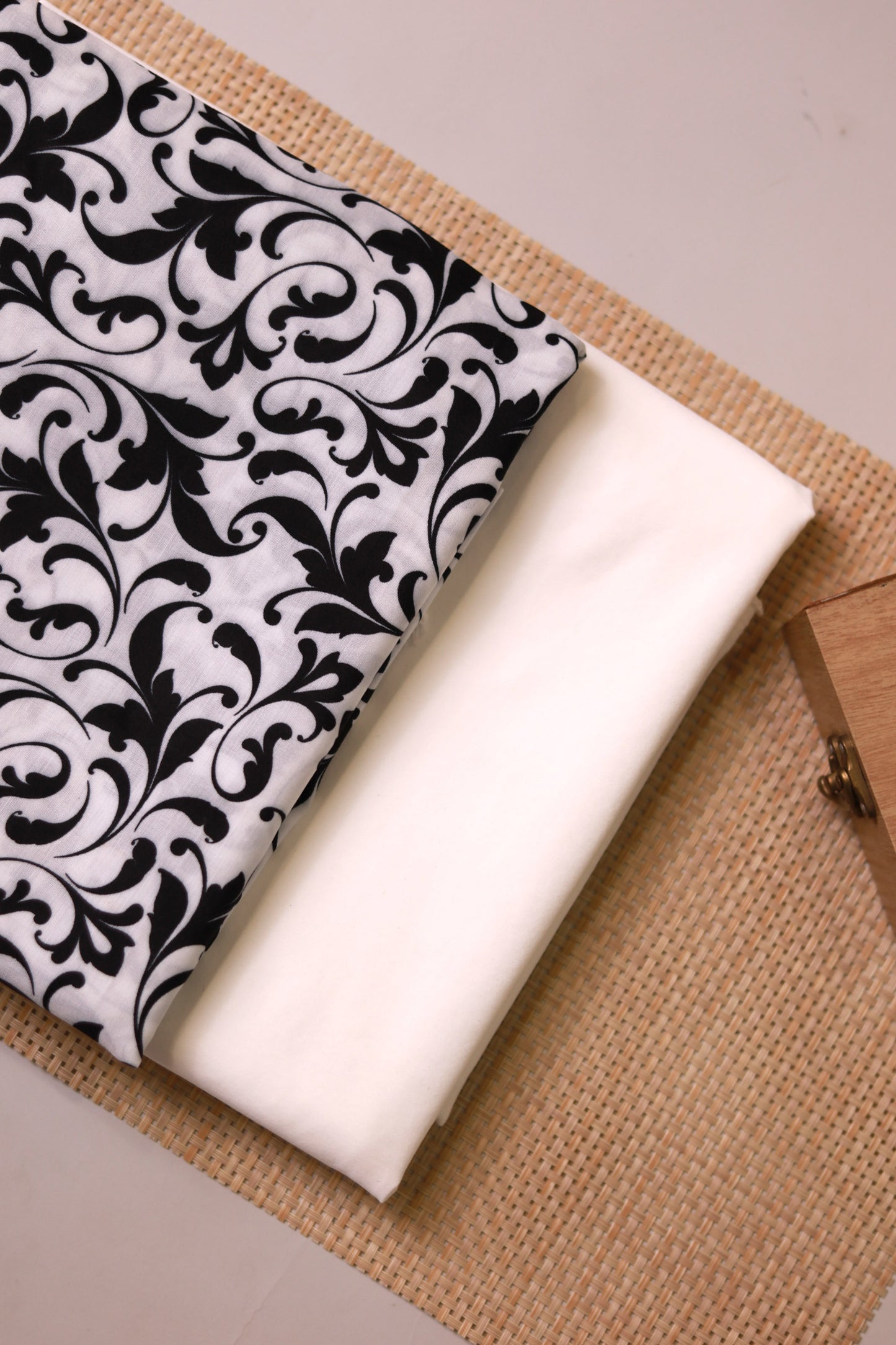 Noir Elegance Unstitched Fabric Combo