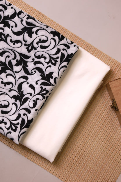 Noir Elegance Unstitched Fabric Combo