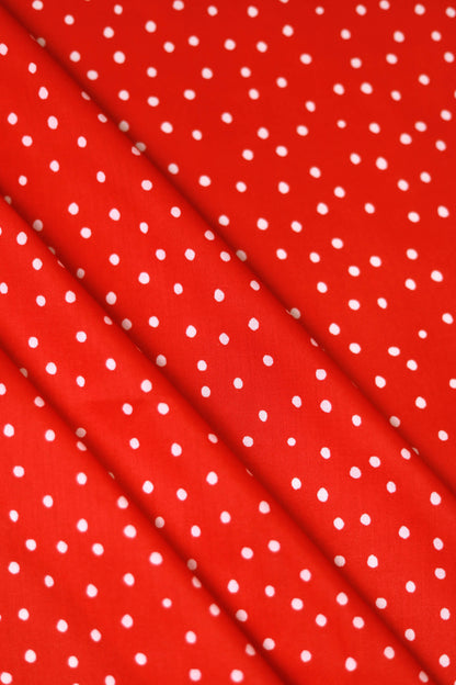 Cherry Dot Muslin Printed Fabric