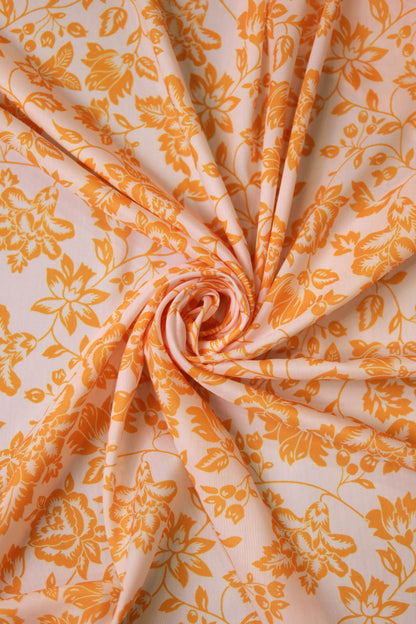 Lemon Glow Veil Muslin Printed Fabric