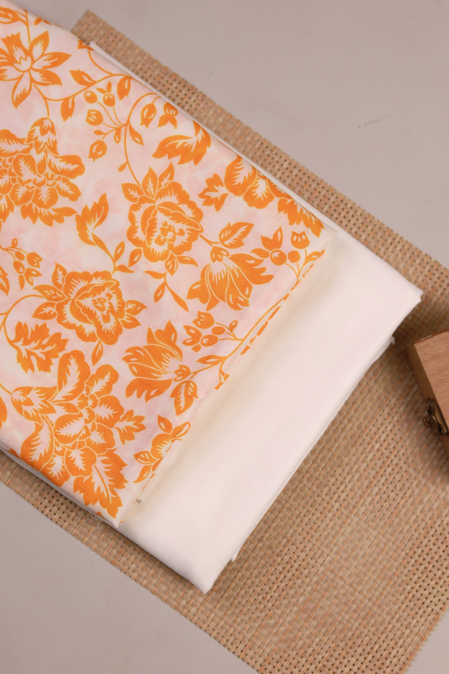 Golden Bloom Unstitched Fabric Combo