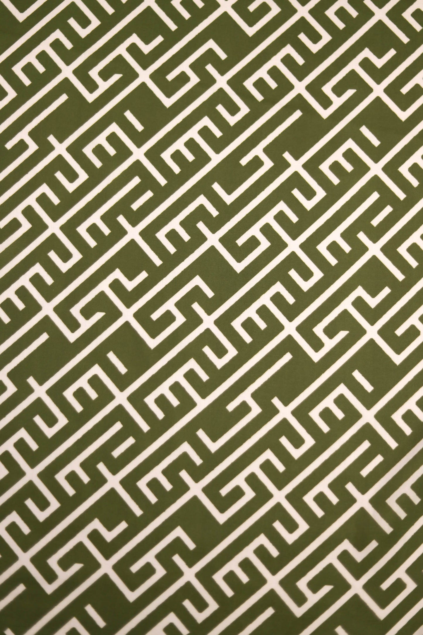 Olive Maze Muslin Printed Fabric