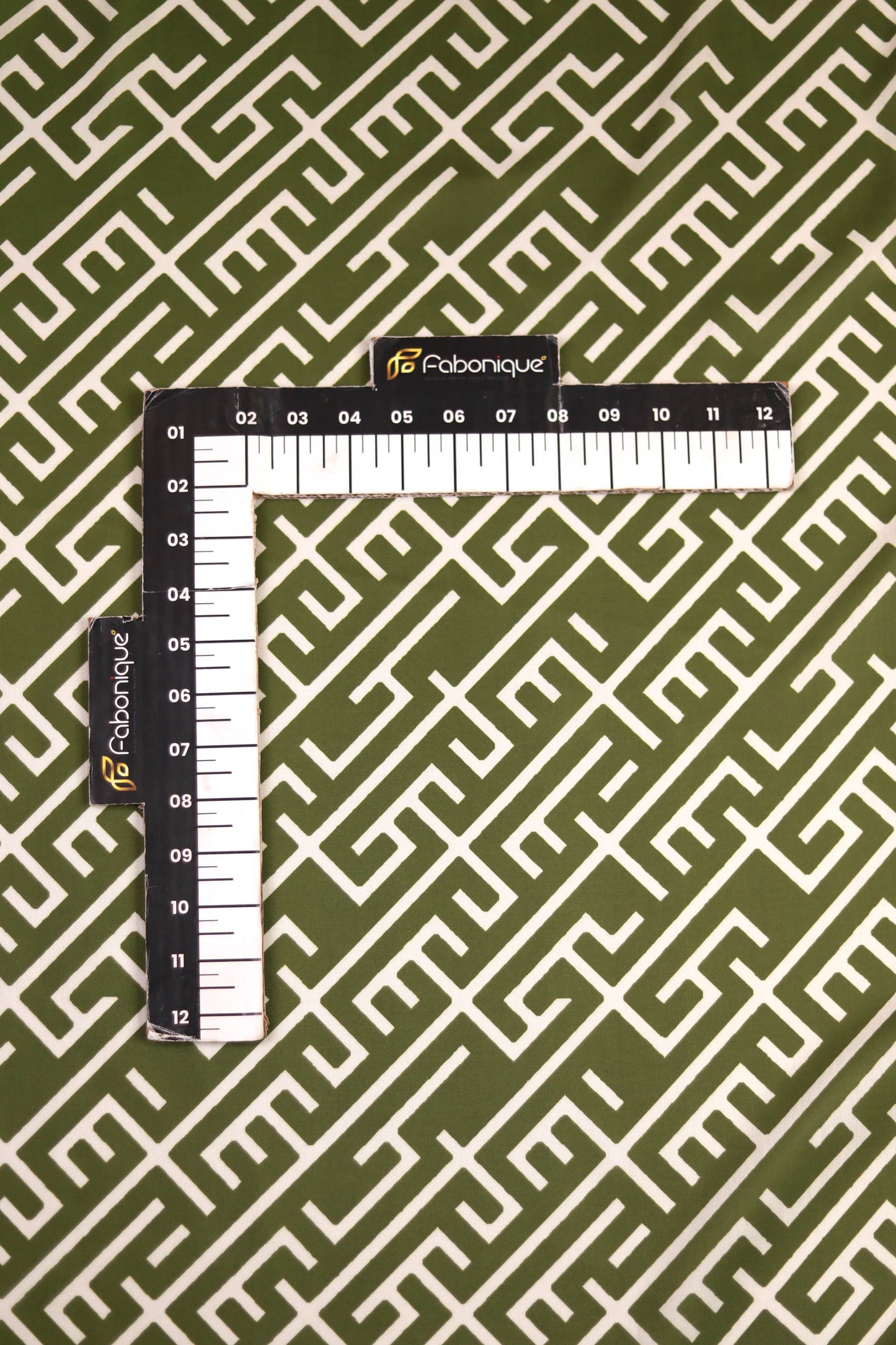Olive Maze Muslin Printed Fabric