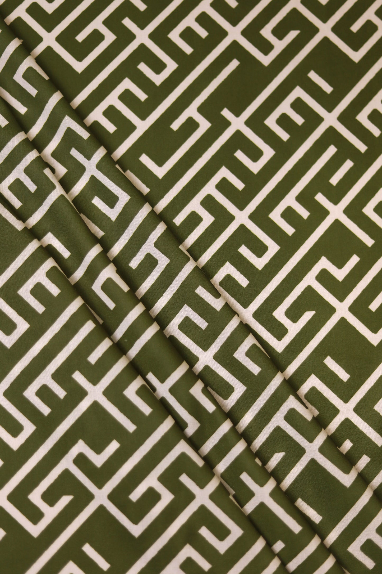 Olive Maze Unstitched Fabric Combo