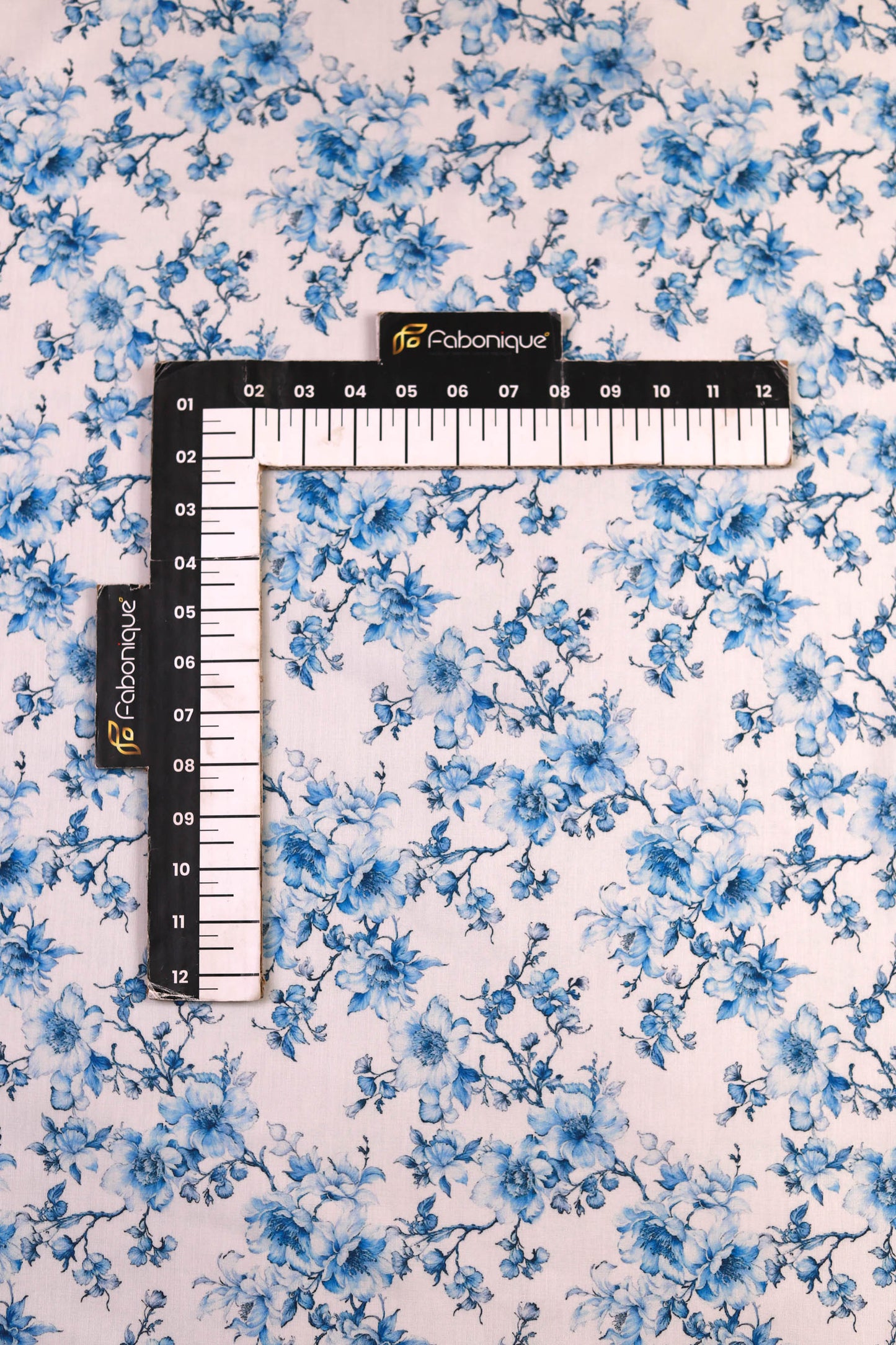 Ocean Mist Flora Muslin Printed Fabric