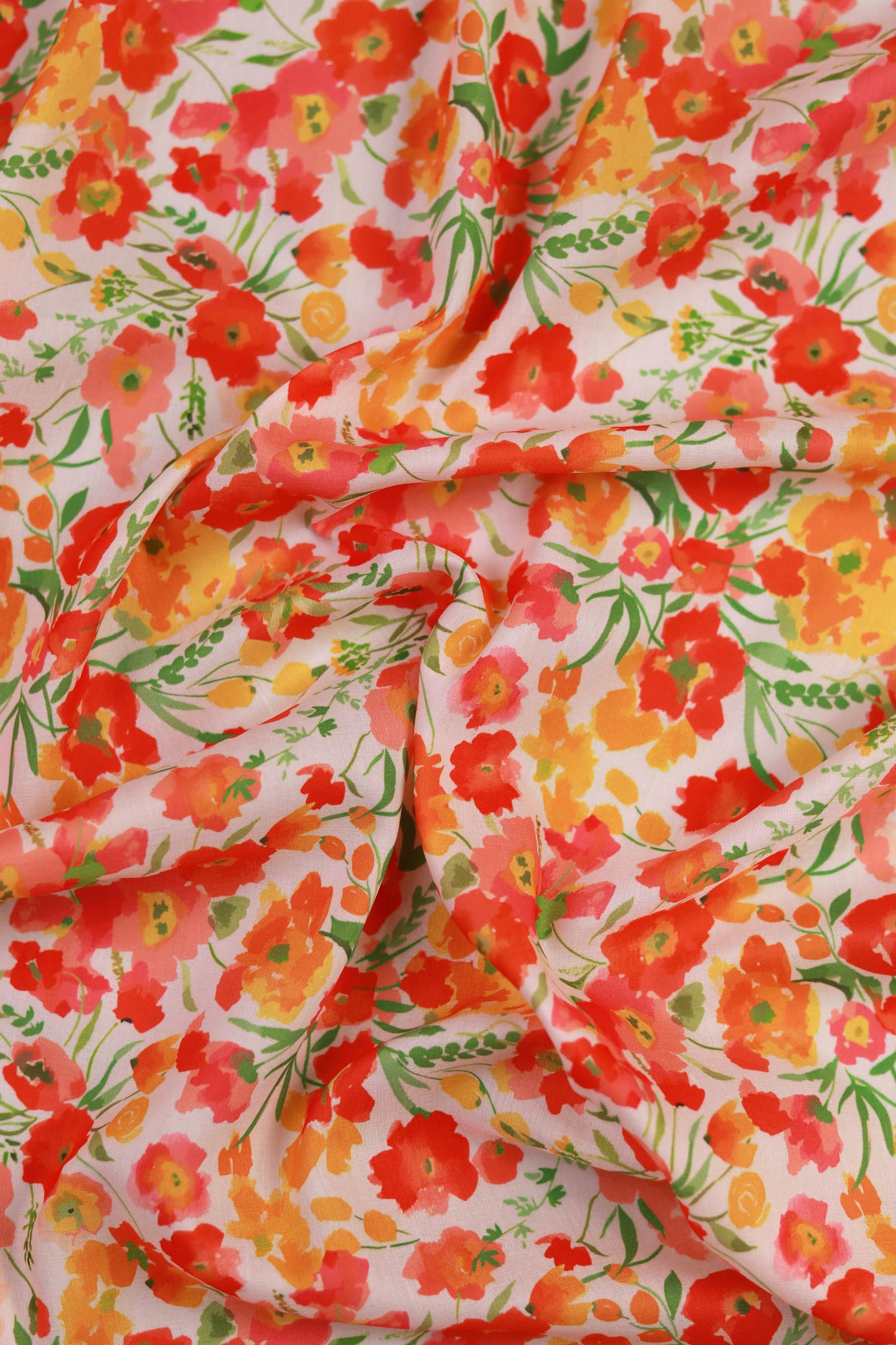 Sunlit Petals Muslin Printed Fabric