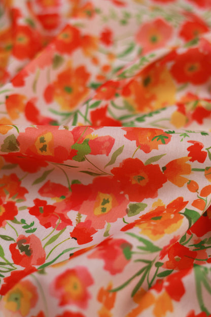 Sunlit Petals Muslin Printed Fabric