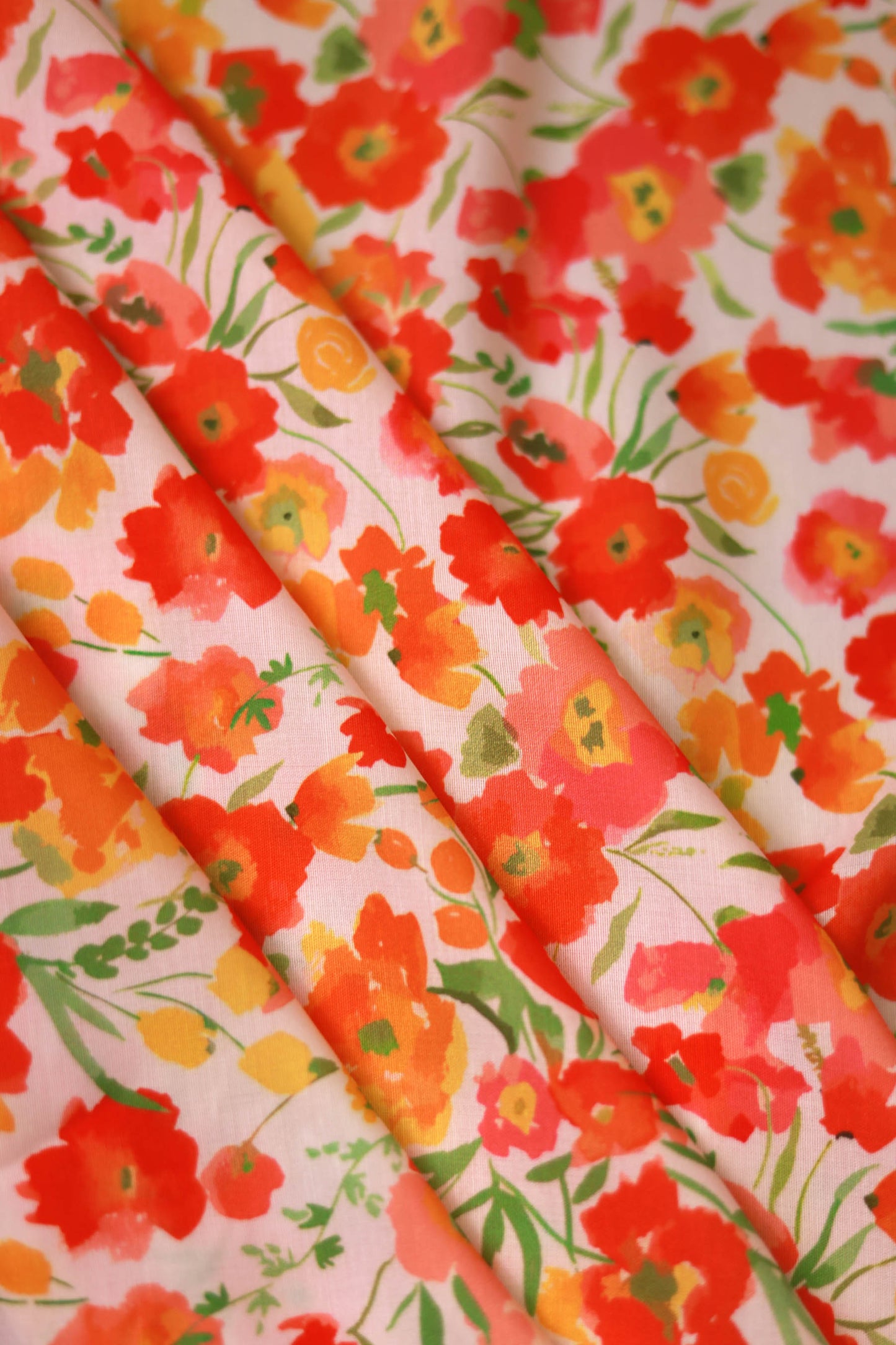 Sunlit Petals Muslin Printed Fabric