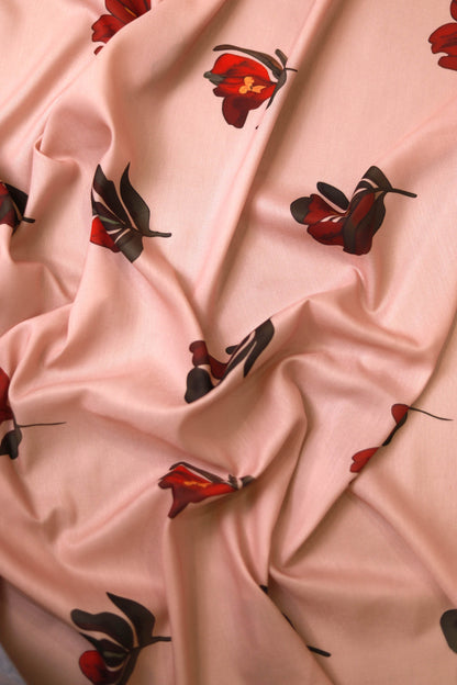 Serenity Bloom Muslin Printed Fabric