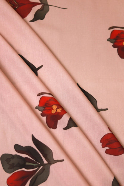 Serenity Bloom Muslin Printed Fabric