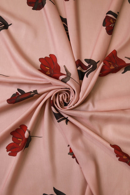 Serenity Bloom Muslin Printed Fabric