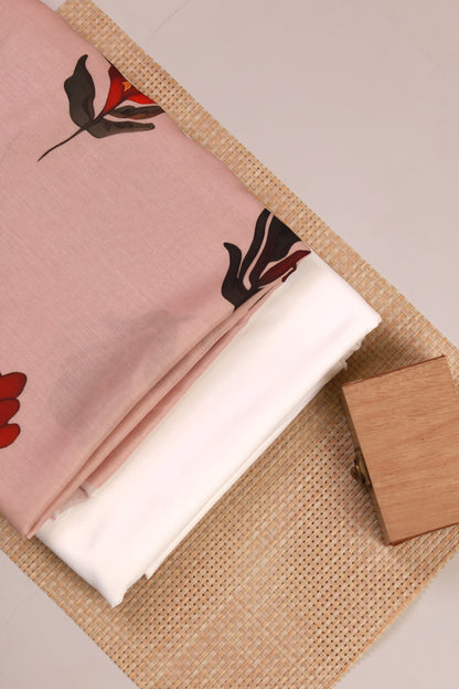 Crimson Bloom Unstitched Fabric Combo