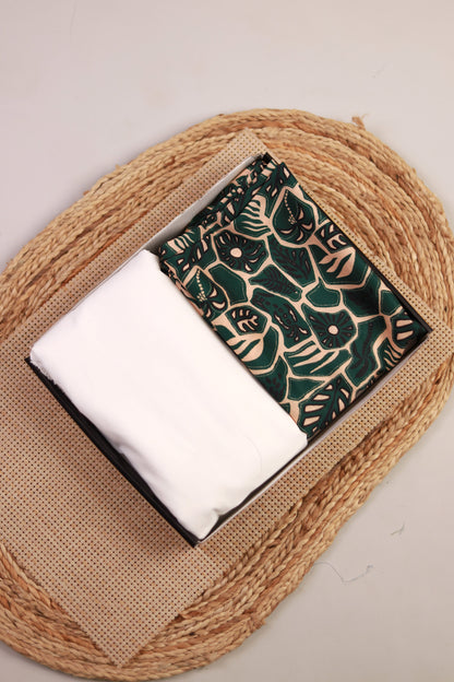 Emerald Leaf Unstitched Fabric Combo