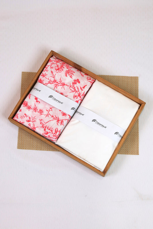 Blush Elegance Unstitched Fabric Combo