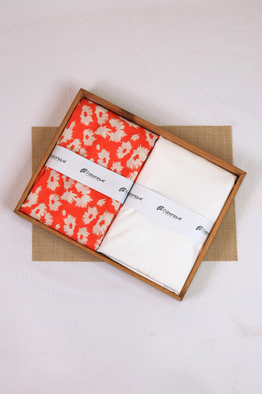 Fiery Bloom Unstitched Fabric Combo