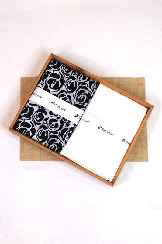 Noir Bloom Unstitched Fabric Combo