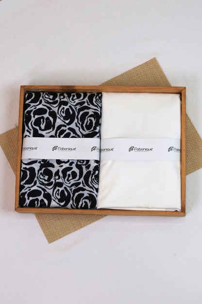 Noir Bloom Unstitched Fabric Combo