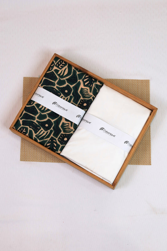 Emerald Leaf Unstitched Fabric Combo