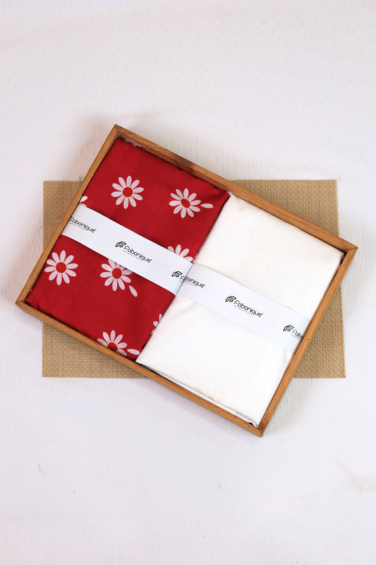 Scarlet Daisy Unstitched Fabric Combo