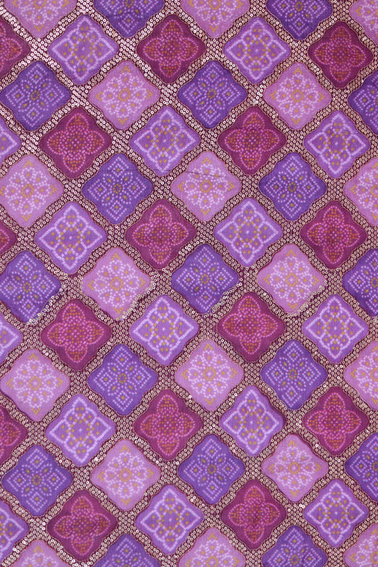 Purple Orchid Luxe Embroidered Viscose Dola Fabric