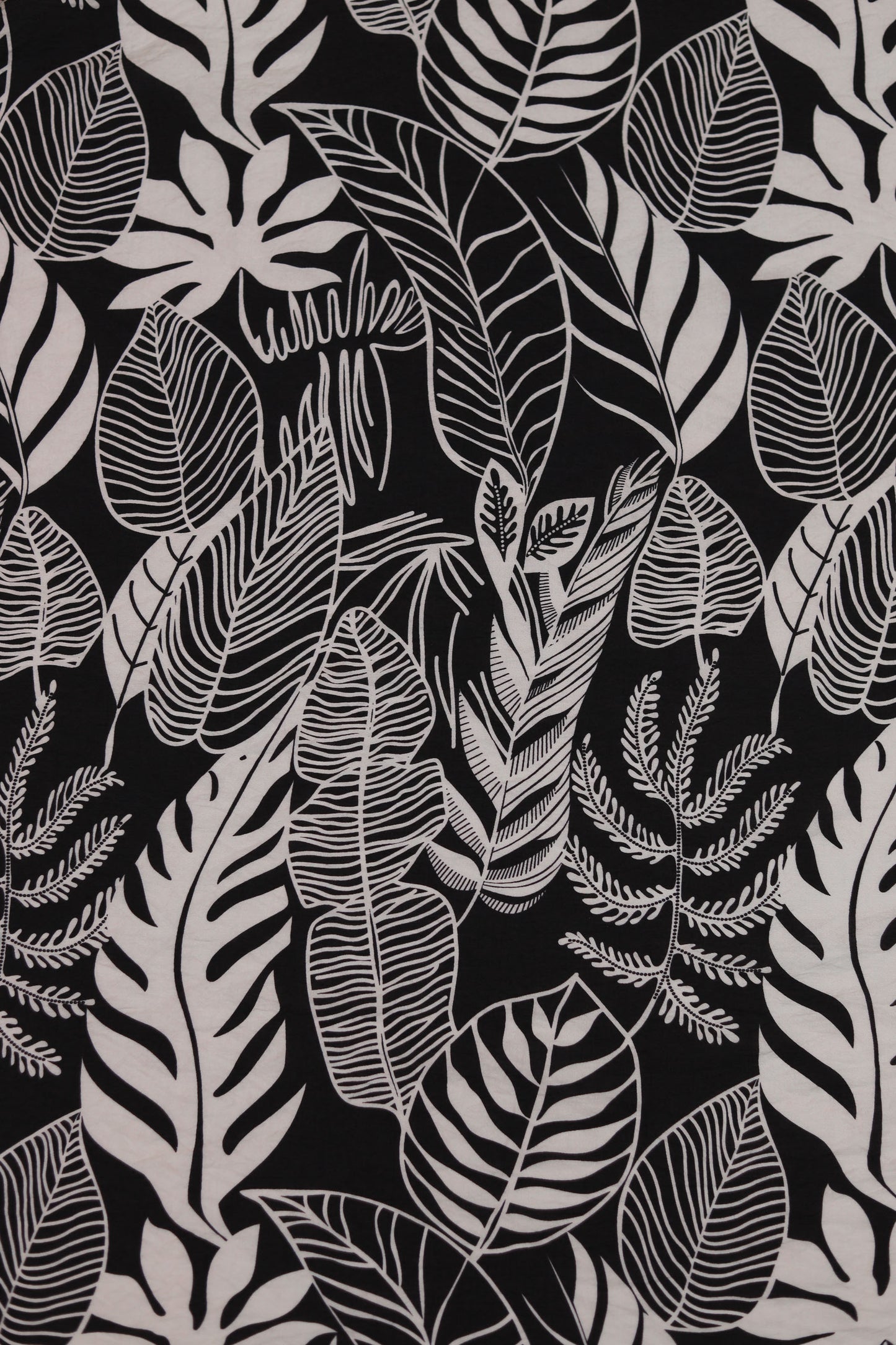 Autumn Fern Tropical Leaf Viscose Blend Fabric
