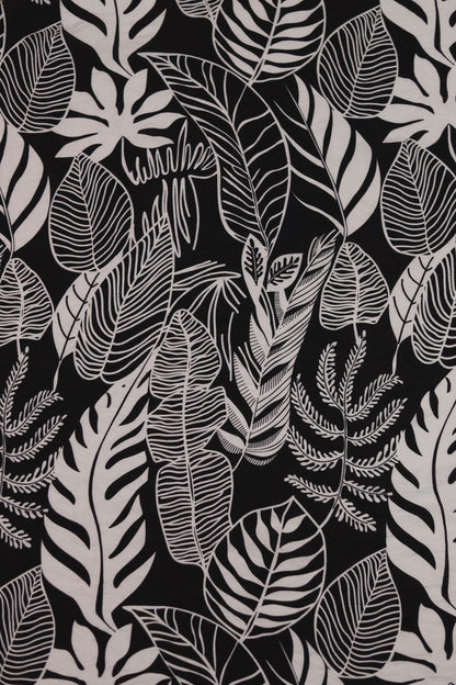 Autumn Fern Tropical Leaf Viscose Blend Fabric
