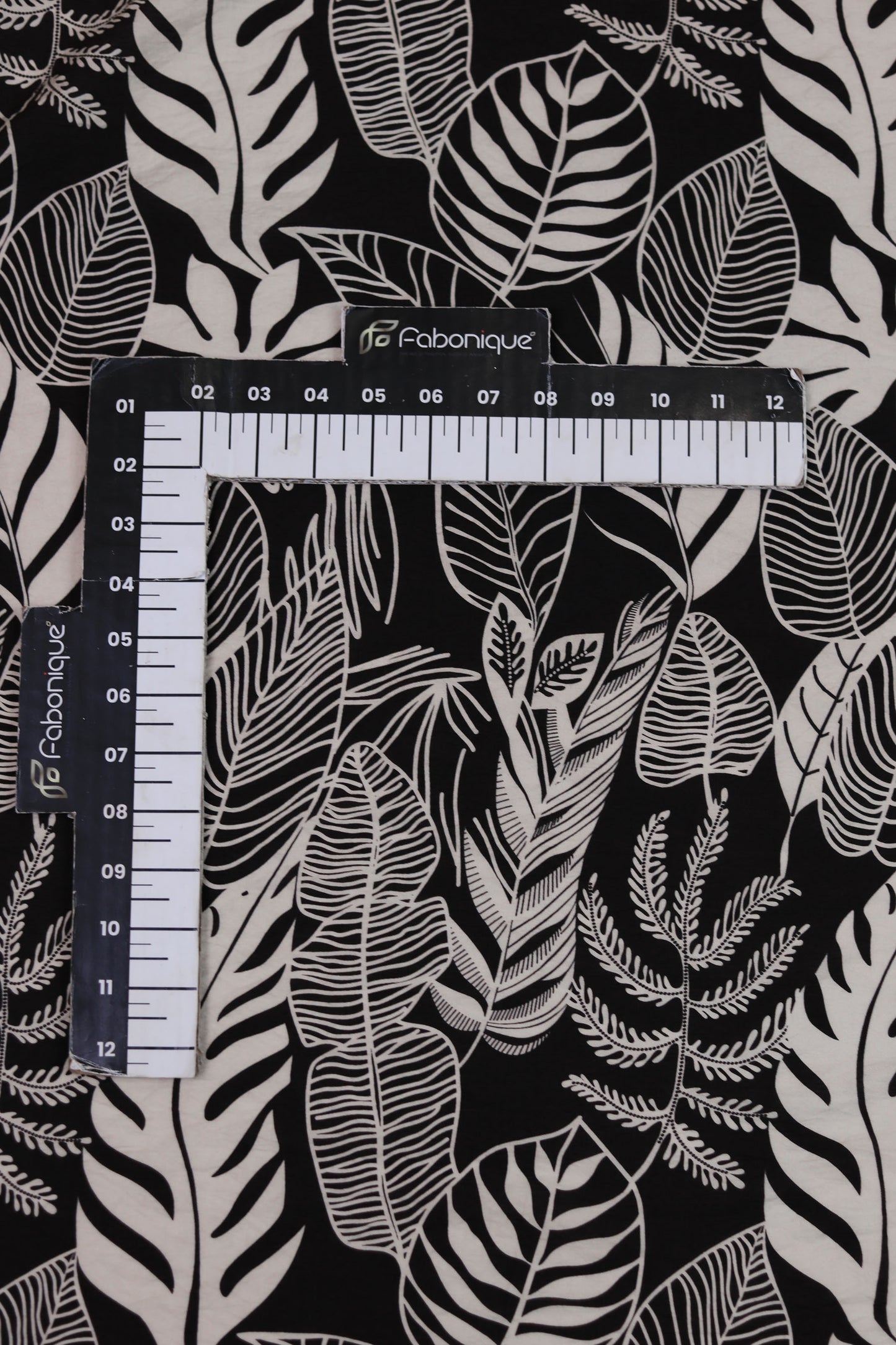 Autumn Fern Tropical Leaf Viscose Blend Fabric