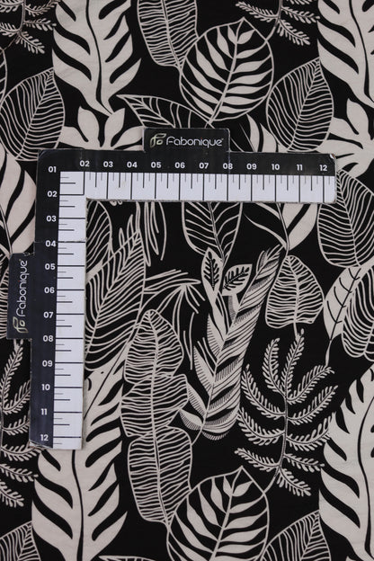Autumn Fern Tropical Leaf Viscose Blend Fabric