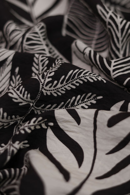 Autumn Fern Tropical Leaf Viscose Blend Fabric