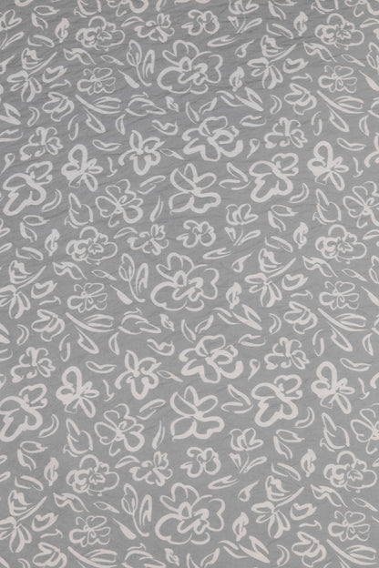 Soft Serenity Ivory Floral Viscose Blend Fabric