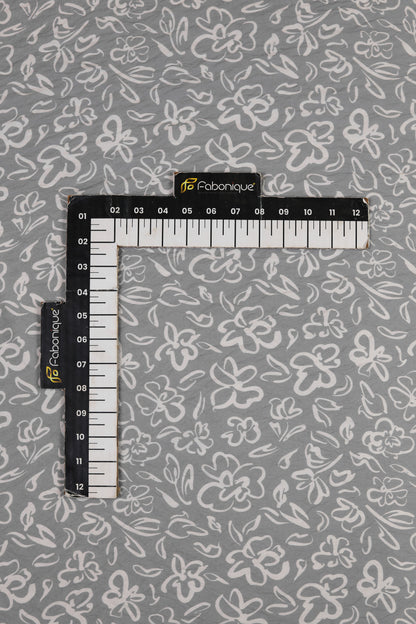 Soft Serenity Ivory Floral Viscose Blend Fabric
