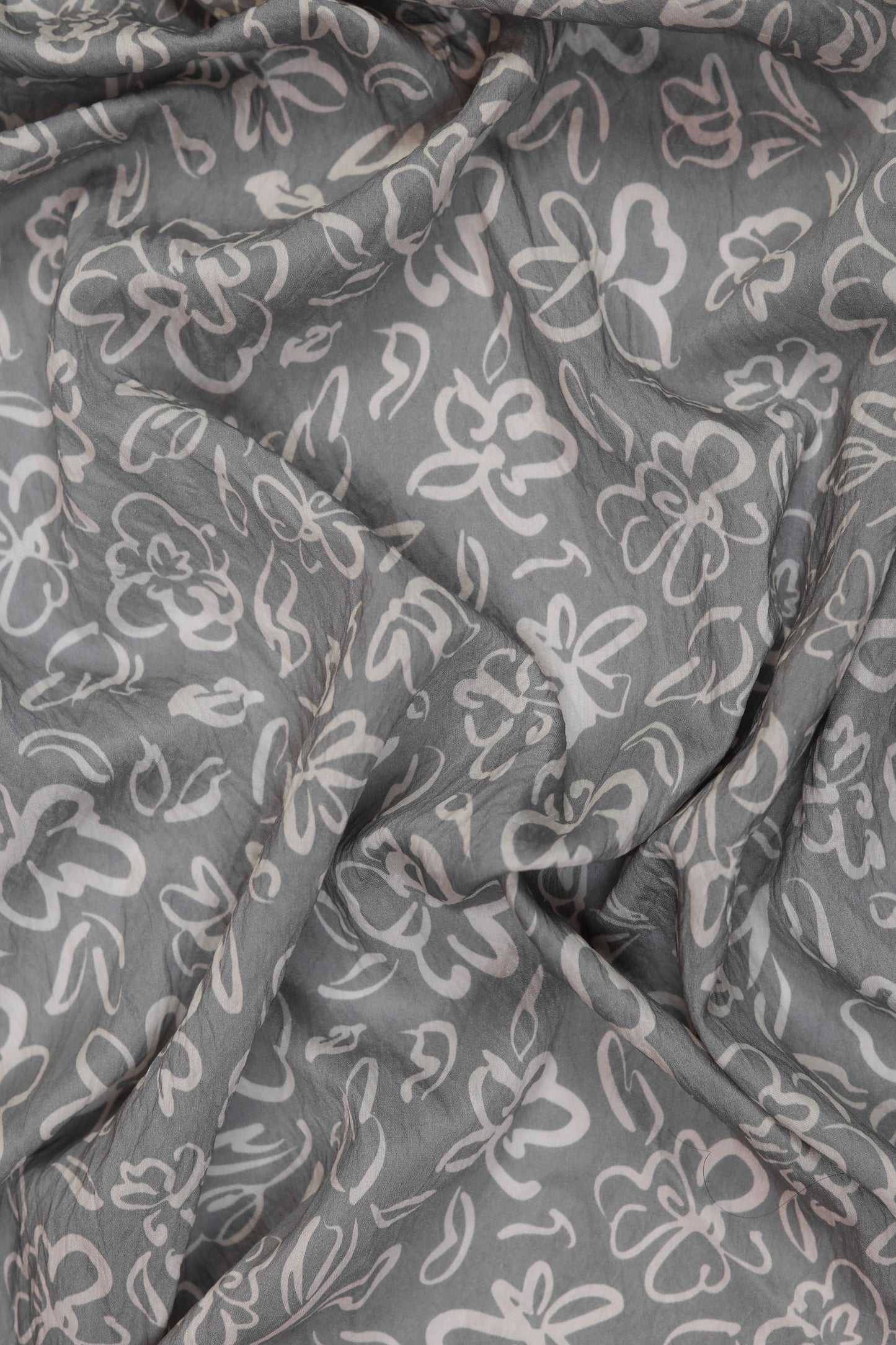 Soft Serenity Ivory Floral Viscose Blend Fabric