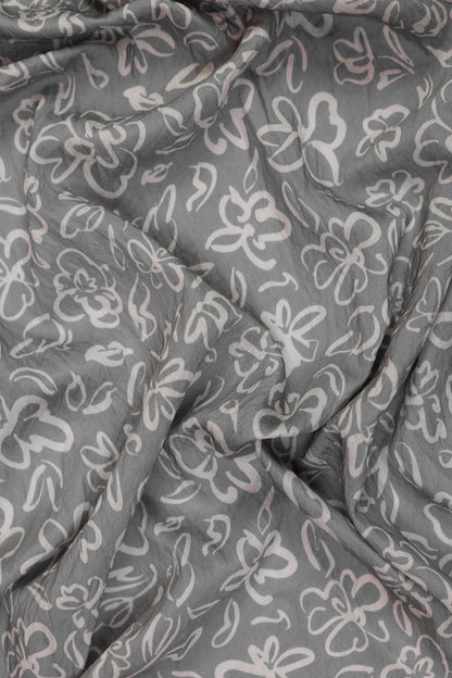 Soft Serenity Ivory Floral Viscose Blend Fabric