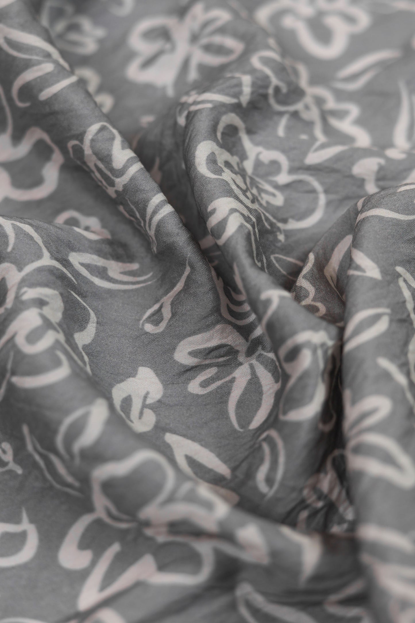 Soft Serenity Ivory Floral Viscose Blend Fabric