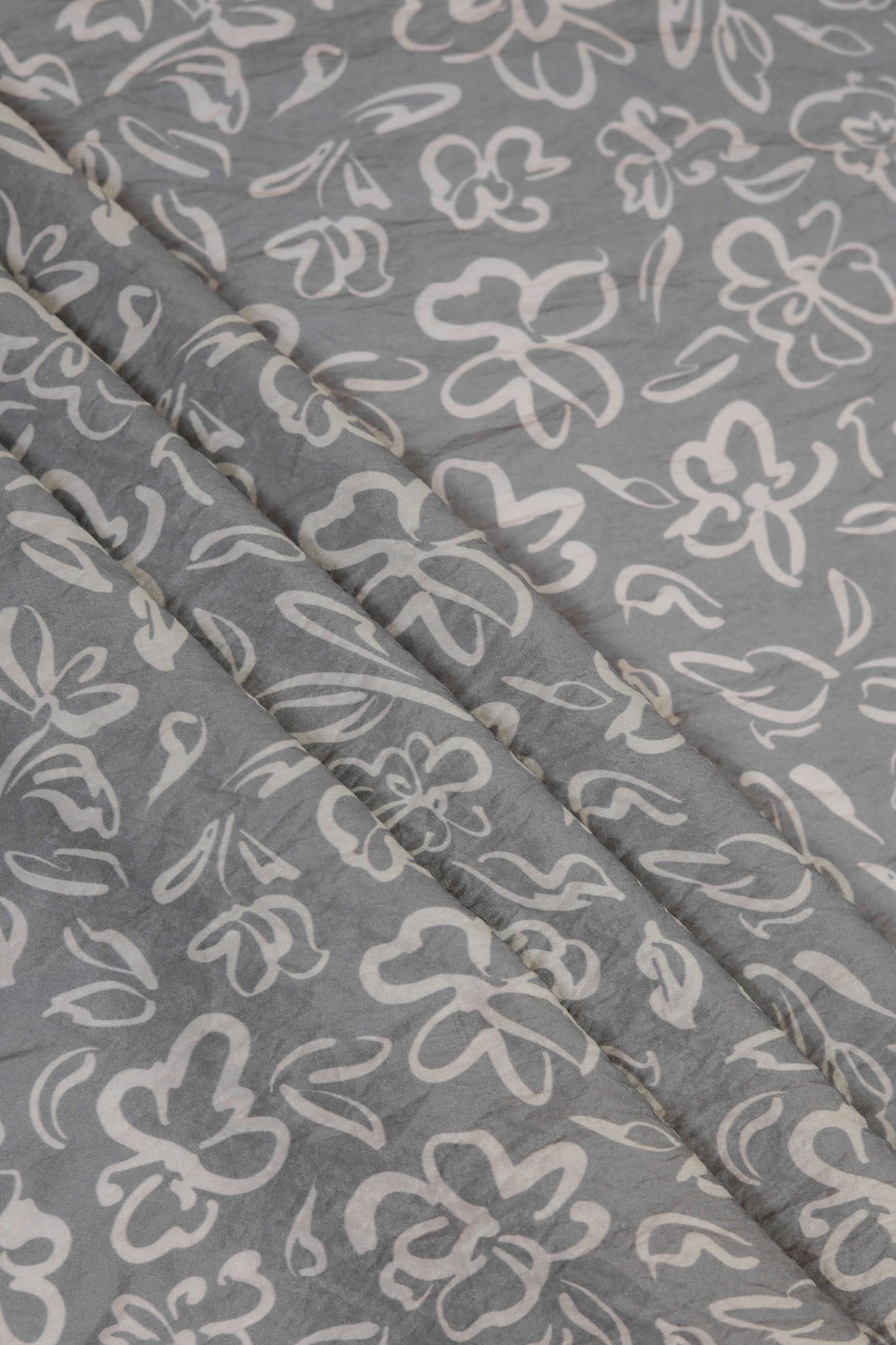 Soft Serenity Ivory Floral Viscose Blend Fabric