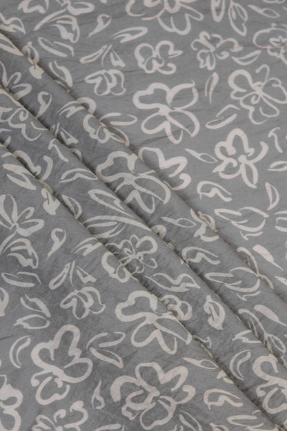 Soft Serenity Ivory Floral Viscose Blend Fabric