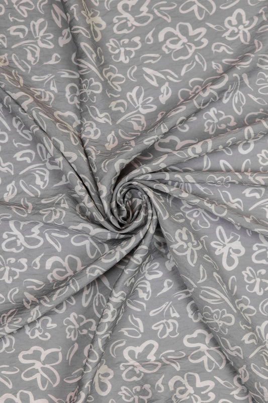 Soft Serenity Ivory Floral Viscose Blend Fabric